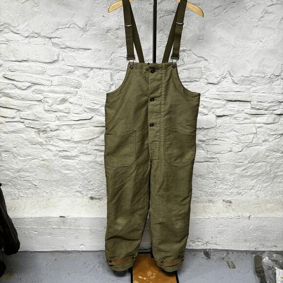 True Vintage US Navy Deck Bib Overalls Size Medium WWII Korean War Era 40s USN - Picture 1 of 16